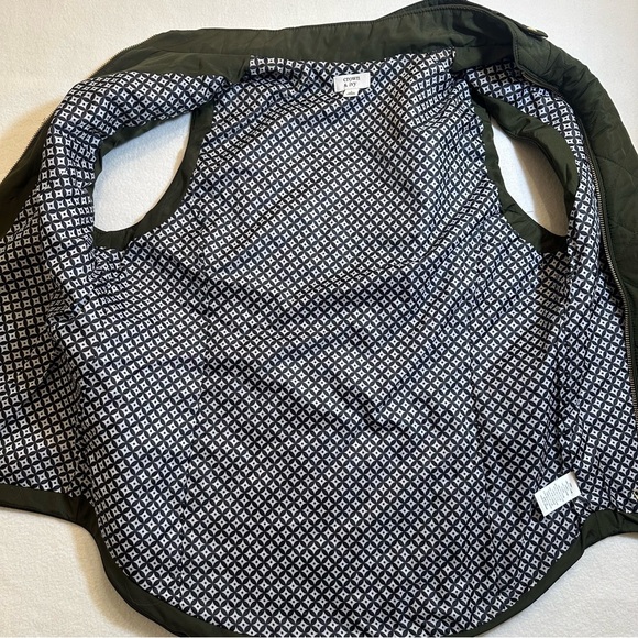 Crown & Ivory Quilted Vest Gold Zip Accents Olive Green Size Large - Picture 3 of 8